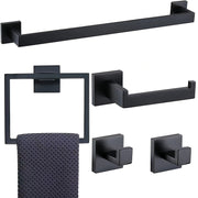 5-Piece Bathroom Hardware Set Matte Black Stainless Steel Brushed Nickel Gold Includes Towel Bar Towel Ring Toilet Paper Holder Towel Hooks