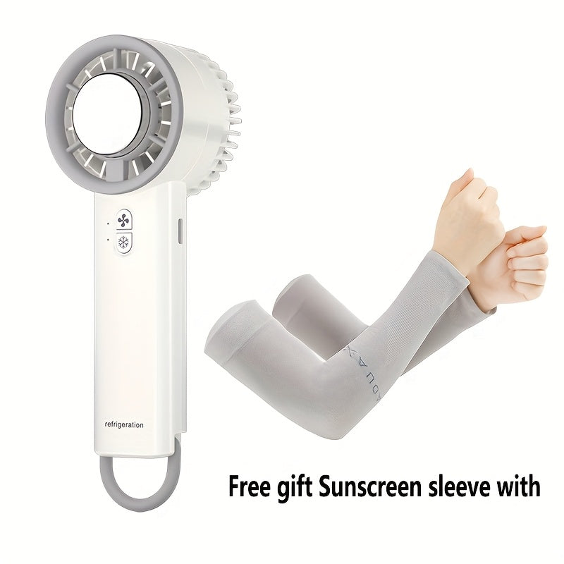 Portable Handheld Fan with Semiconductor Cooling Plate USB Rechargeable Quiet Indoor Outdoor Use