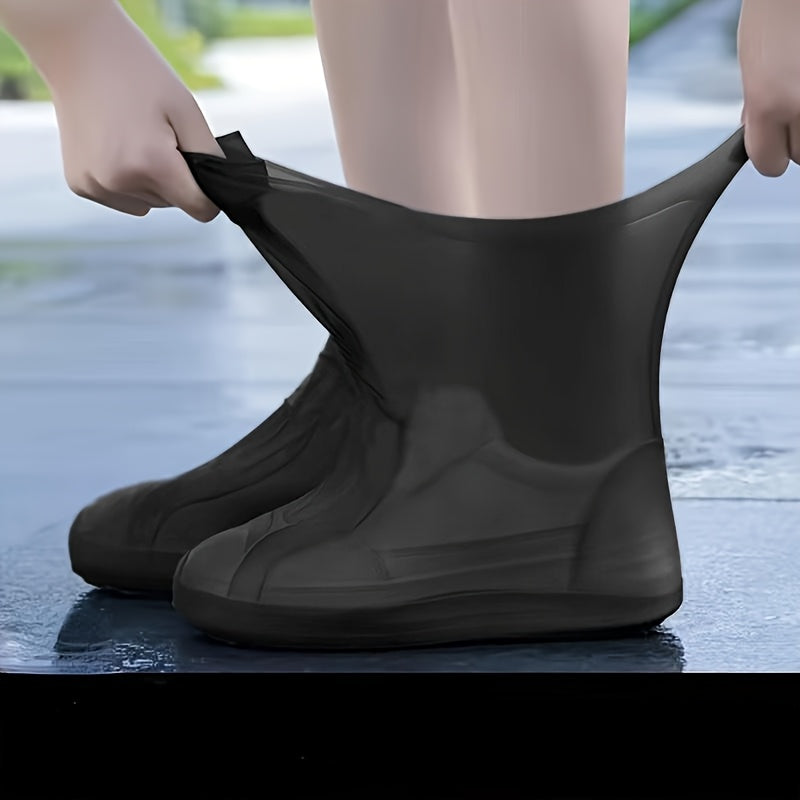 Unisex Waterproof Shoe Covers Reusable Latex Non-Slip Rain Shoes Small White