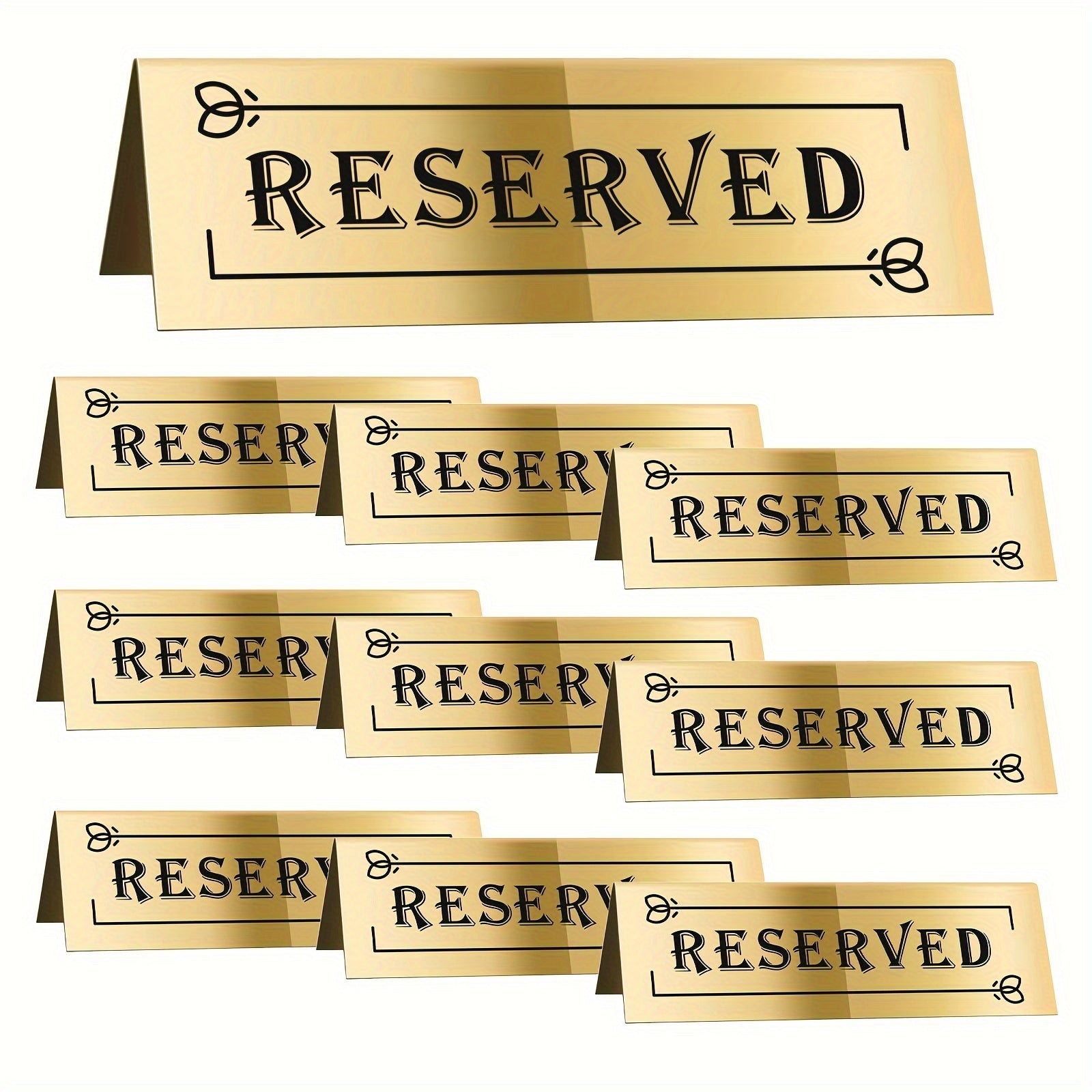 Acrylic Reserved Table Signs Set of 3 Waterproof Double-Sided Wedding Party Restaurant