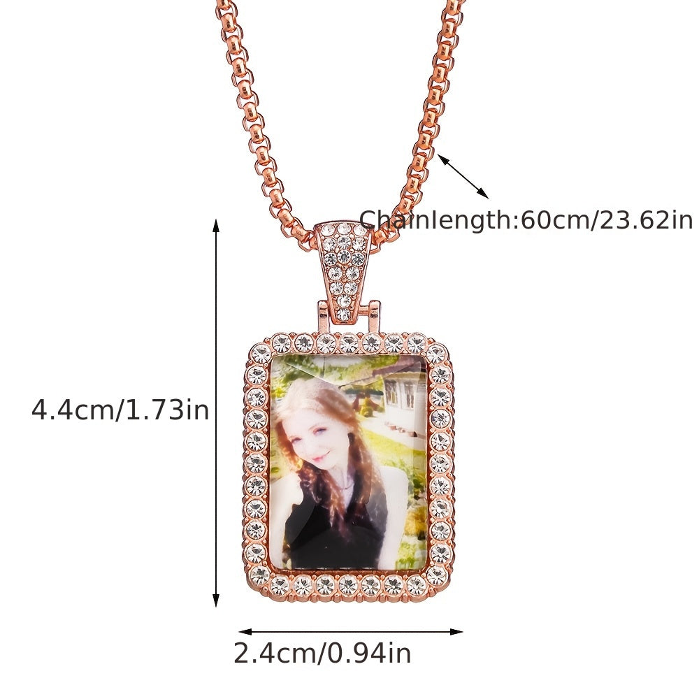 Bohem uslubidagi suratli locket taqinchi bilan rhinestone pendants zinc alloy sovgʻa