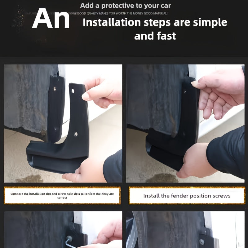 4-Piece Car Mudguards for Off-Road Front and Rear Wheel Splash Guards