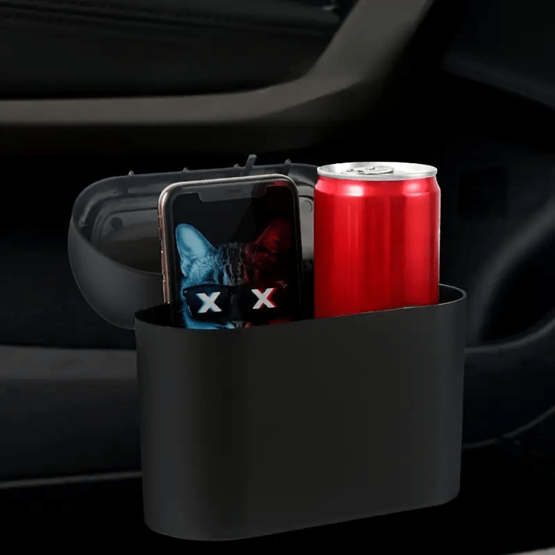 Qora avtomobil axlat qutisi, qopqogʻi bilan, yon eshikga osib qoʻyiladigan saqlash, 1 yoki 2 ta toʻplam