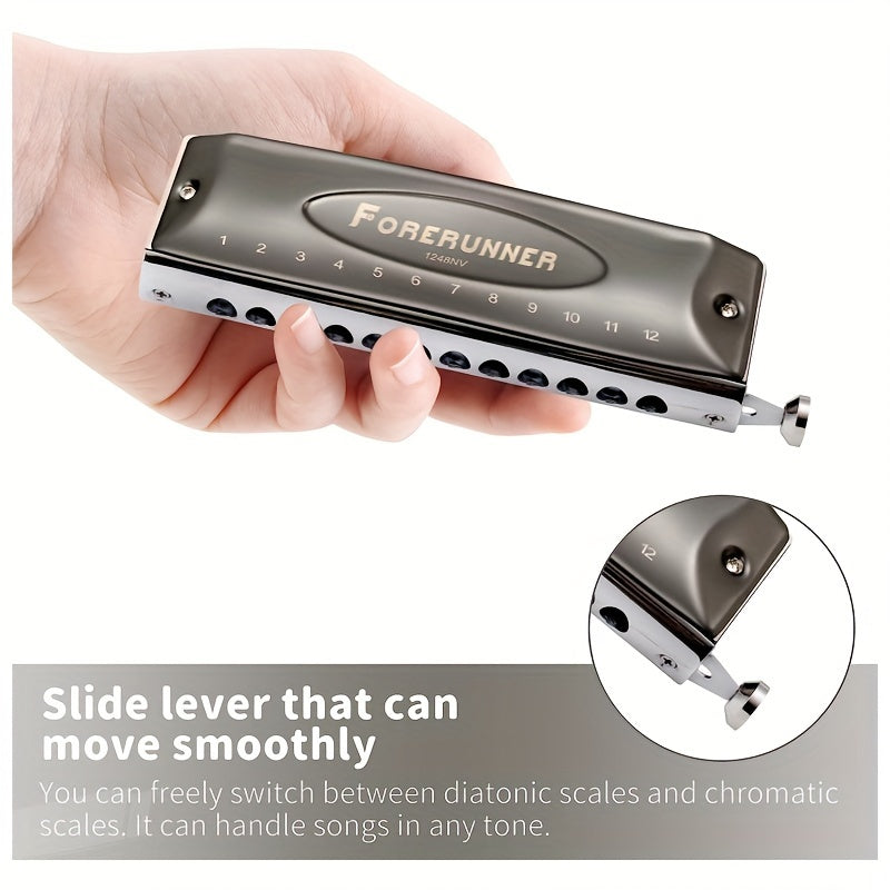 C tonnali xromatik harmonika, 12 teshik va kulrang qutisi bilan