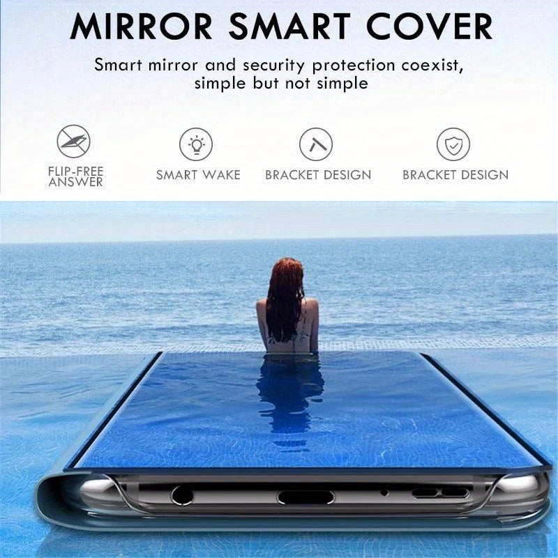 Samsung Galaxy S25 S24 Ultra Plus FE Clear View Magnetic Flip Stand Phone Case TPU