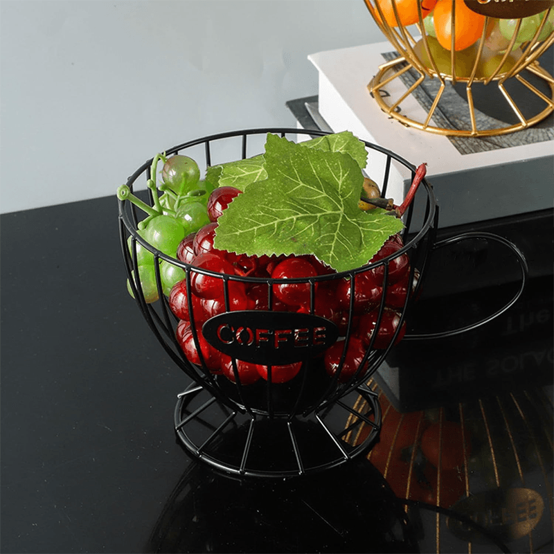 Soporte para cápsulas de café negro nórdico, cesta de alambre metálico para almacenamiento en cocina y oficina