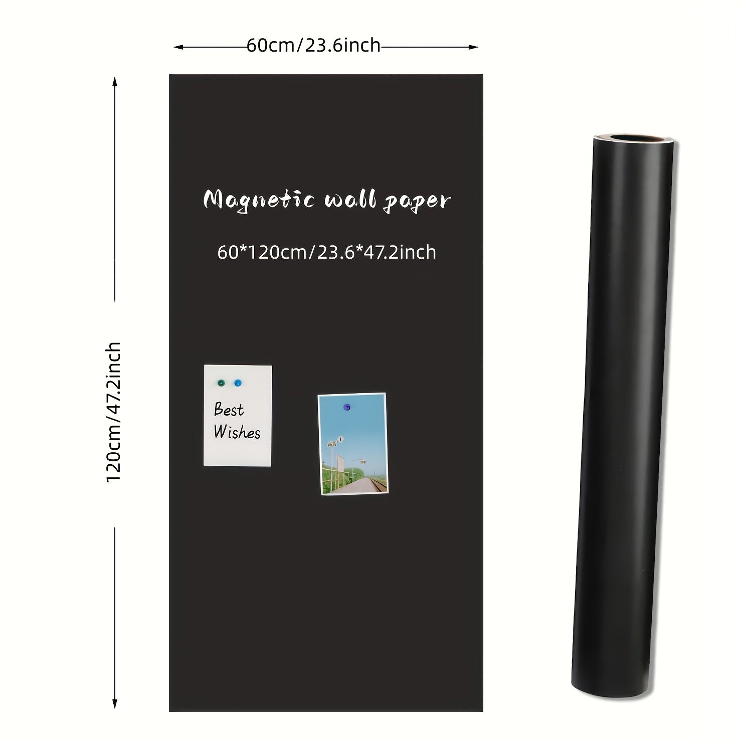 Magnetic Blackboard Film for Smooth Surfaces Erasable Self-Adhesive with Eraser and Magnets