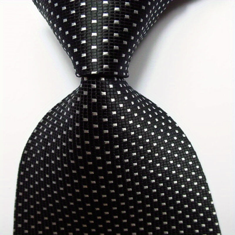 Erkaklar uchun Necktie to'plami Jacquard to'qilgan 9cm Plaid Tie qizil, sariq, ko'k, qora bilan