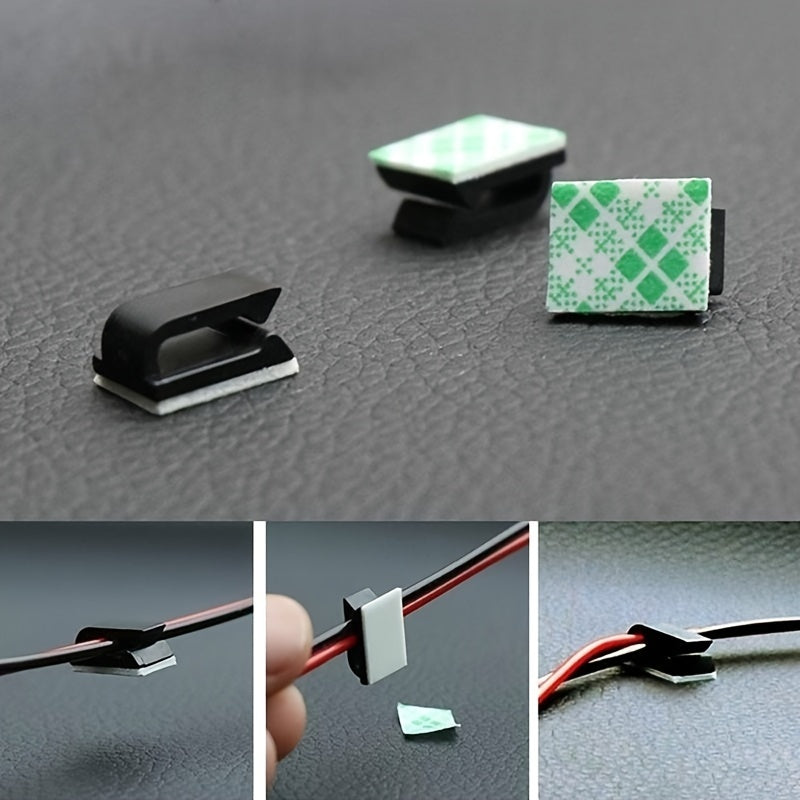 30 dona o'z-o'zini yopishtiradigan plastmassa avtomobil kliplari kabellarni boshqarish va tashkil qilish uchun