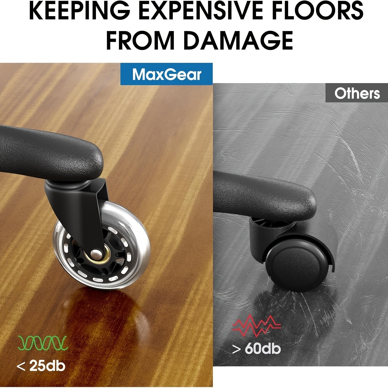 3-дюймовые черные прозрачные резиновые поворотные колеса для офисных кресел с бесшумными колесами