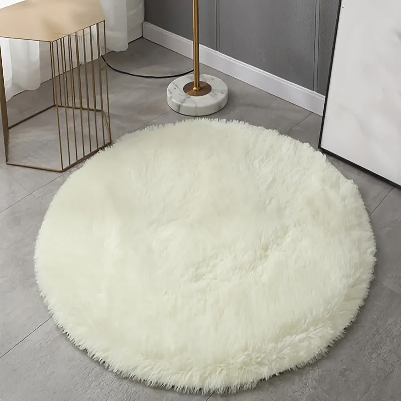 Plush Round Carpet Soft Stain-Resistant Slip-Resistant for Bedroom Living Room