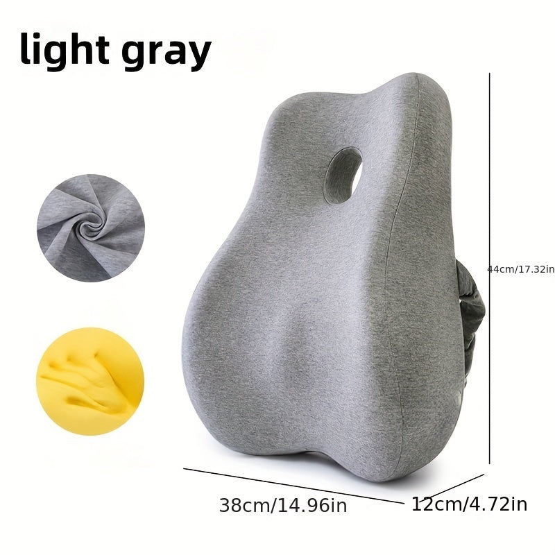 Ergonomik dizaynga ega xotira ko'pikdan yasalgan belni qo'llab-quvvatlovchi yostiq, qulaylik uchun, homiladorlik va o'tirgan ish uchun ideal. O'chiriladigan qopqoq bilan kulrang, ish stuliga juda mos keladi.