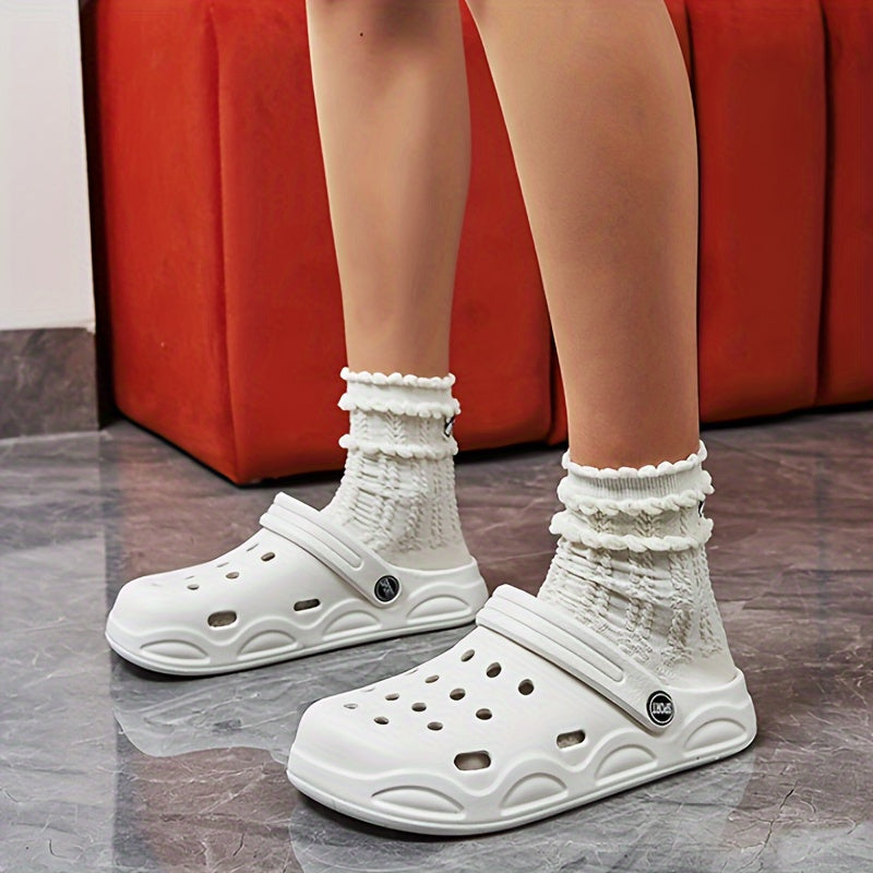 Unisex Elderly EVA Lightweight Flat Shoes for Home Garden Beach Casual