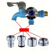 Grifo de doble boquilla de plástico para instalación en balcón, baño y piscina