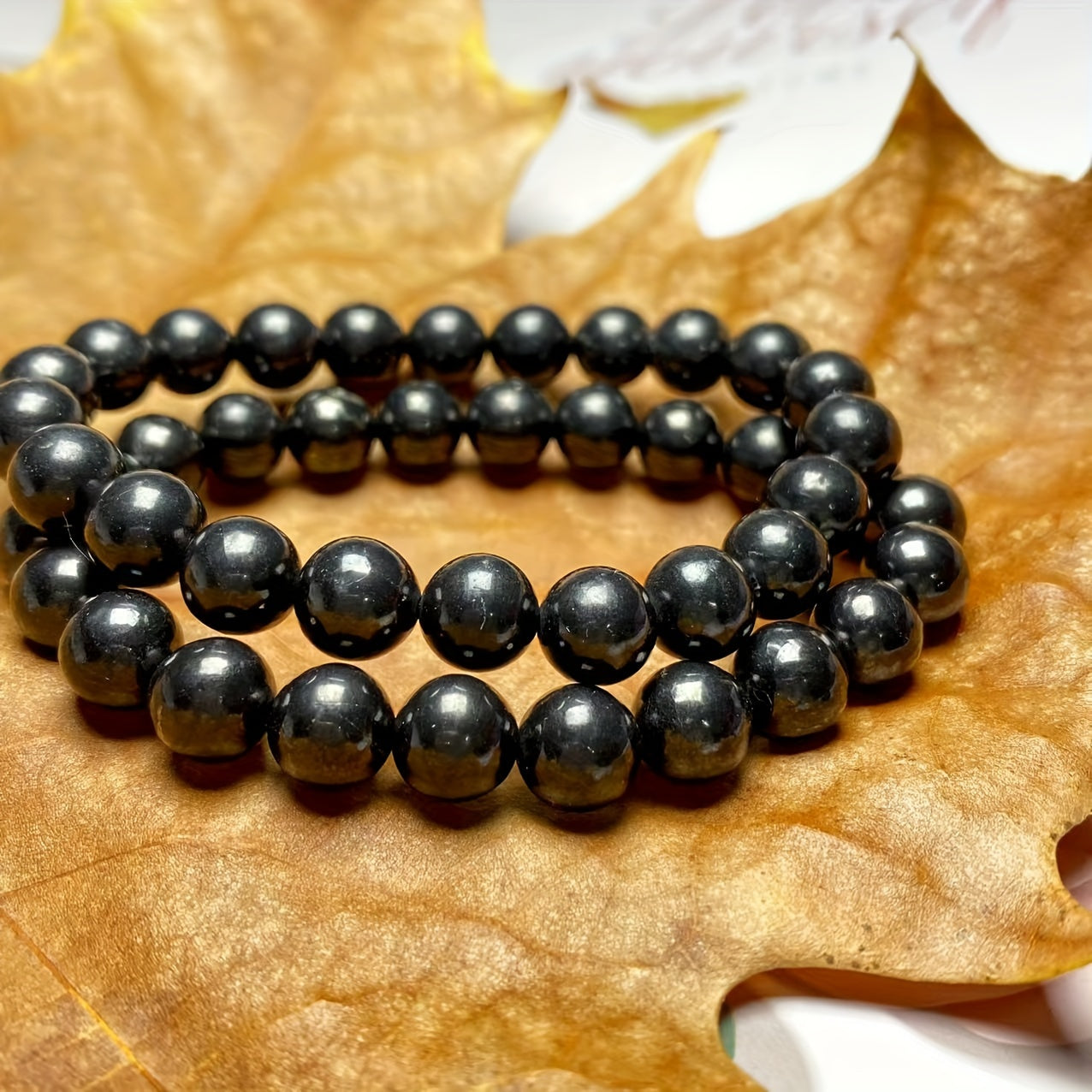 Натуральный браслет из шунгита 8 мм, кристаллическое украшение, подарок для мужчин и женщин