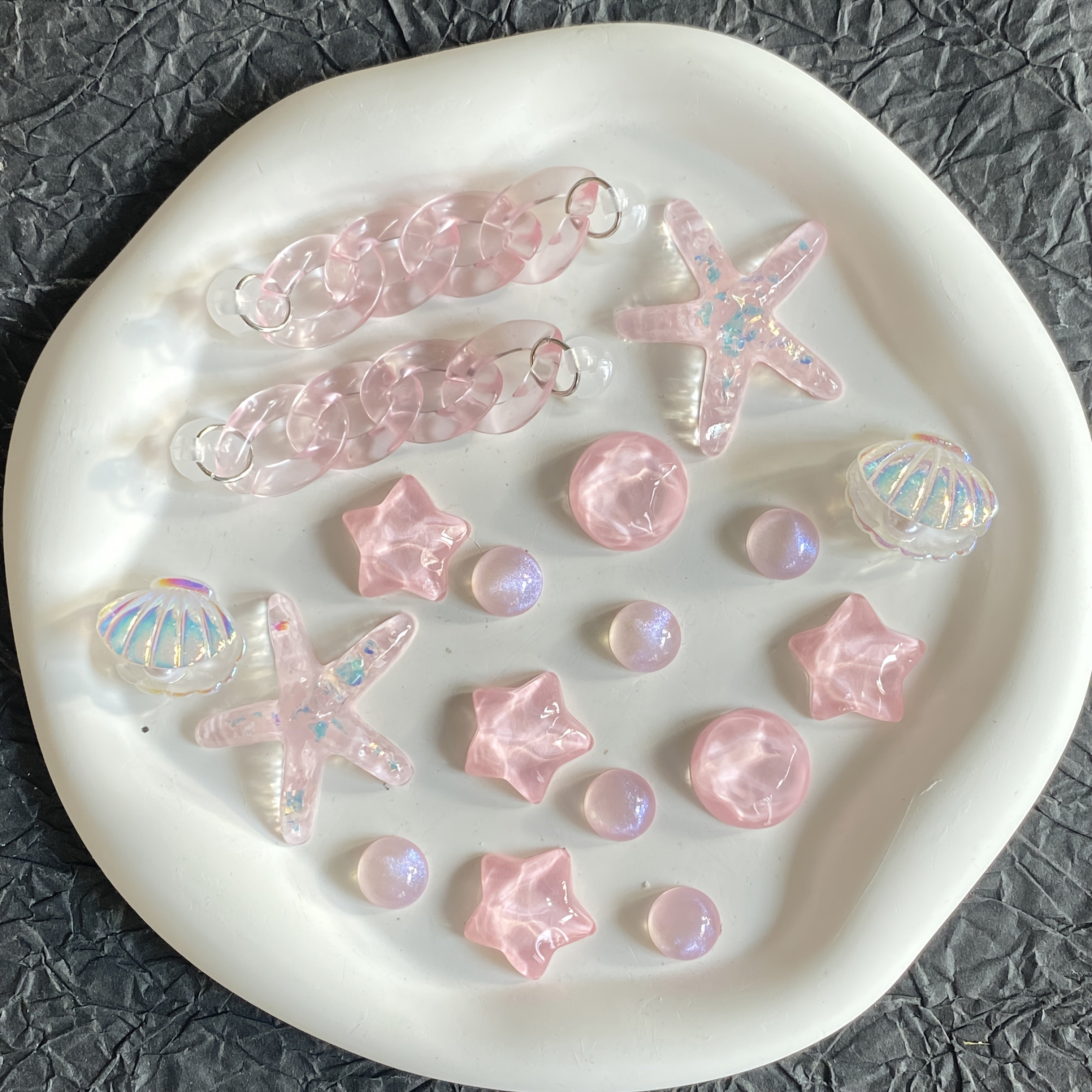 18pcs Pink Beach Shoe Charms with Removable Parts for Hole Platform Sandals