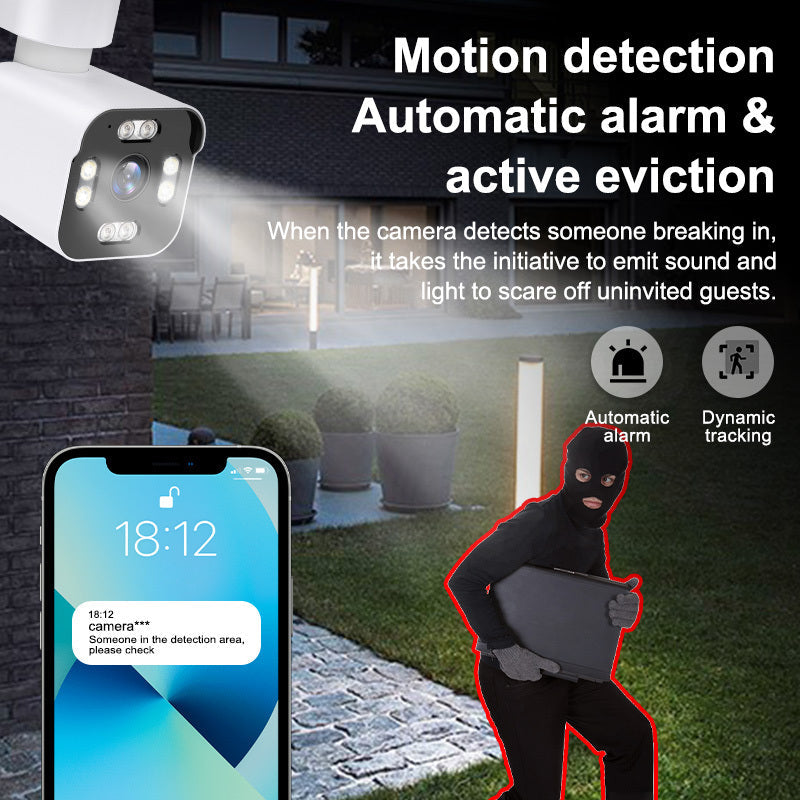 Wireless Security Camera with Full-Color Night Vision PTZ Two-Way Audio Smartphone Compatible