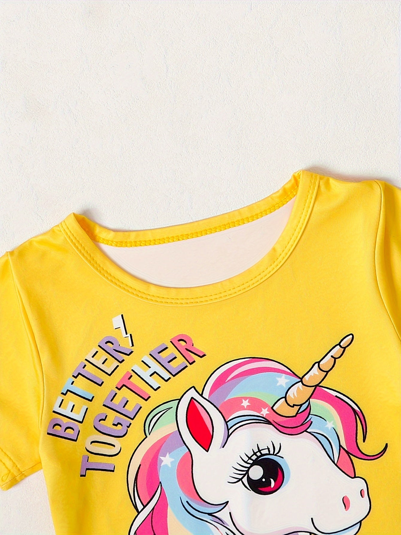 Детский комплект из короткого рукава и джоггера для девочек с животным принтом для активного отдыха