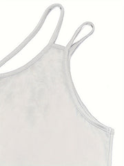 Women's Plus Size Casual Solid Slight Stretch Cut Out Back Tank Top