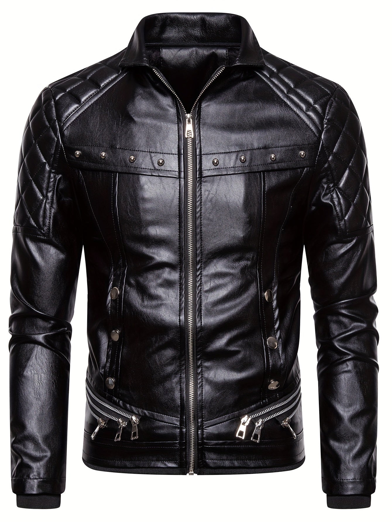 Men's Middle Eastern Style Polyester Jacket with Detachable Fur Collar and Zipper