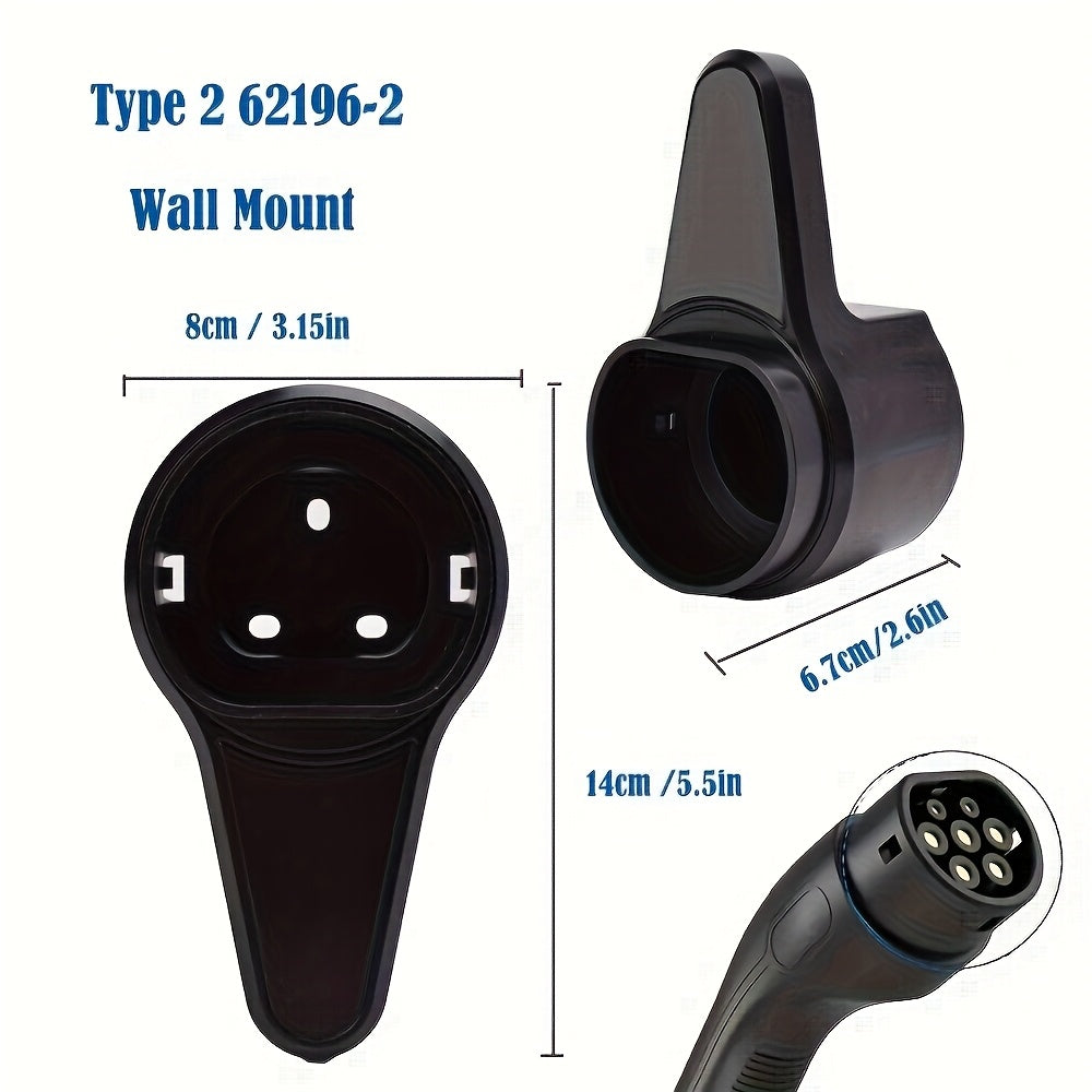 Wall-Mounted EV Charger Organizer with Type 2 Ports Dustproof Cable Management