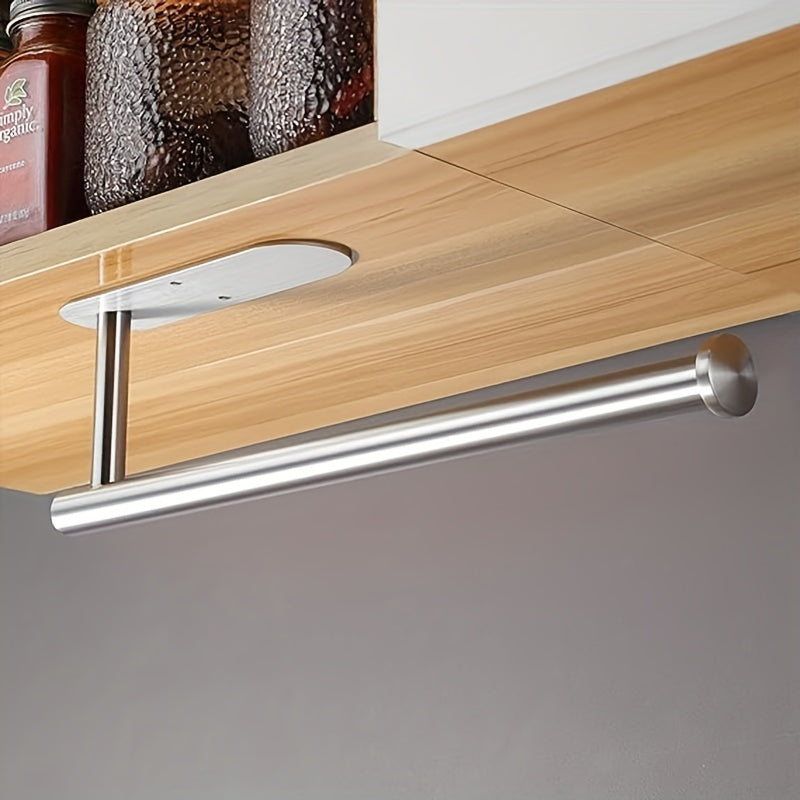 Paper Towel Holder Under Cabinet Mount Stainless Steel Kitchen Bathroom Organizer