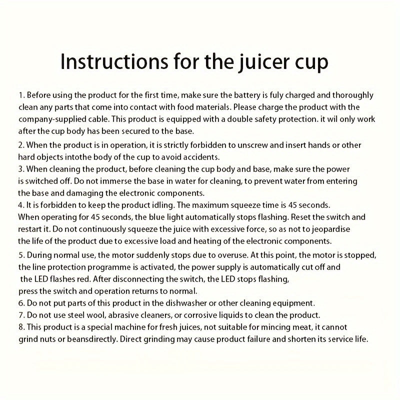 Portable 2-in-1 Juicer Blender USB Rechargeable Stainless Steel Plastic