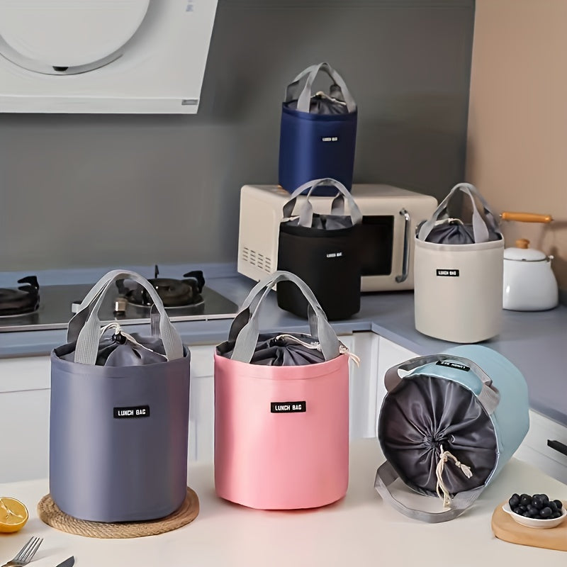 Yoshlar va kattalar uchun portativ izolyatsiyalangan tushlik sumkasi, dumaloq tutqichli dizayn