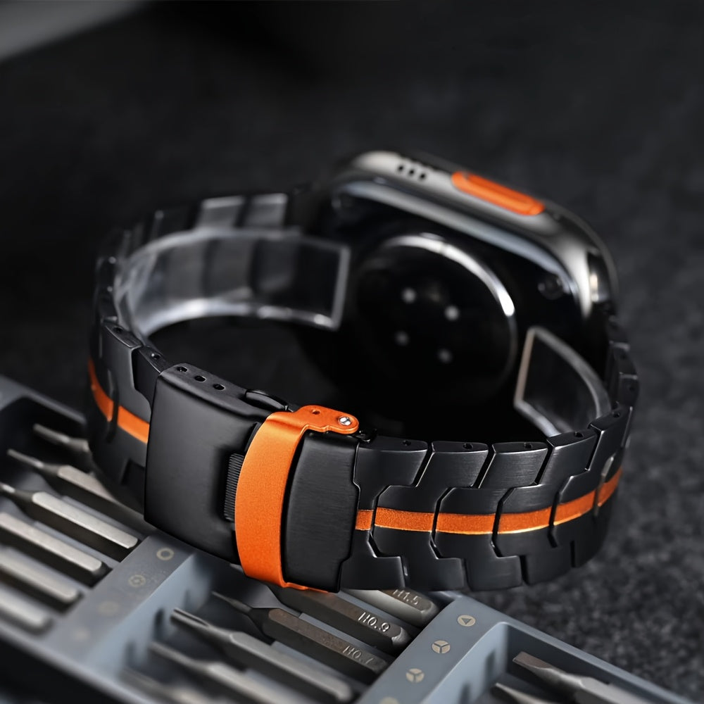 Men's Titanium Smartwatch Band for Apple Watch 49mm 46mm Compatible with Series 4 5 6 7 8 9 10 Ultra 2