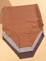 Women's Seamless High Waist Briefs Breathable Stretchy Underwear Pack of 3