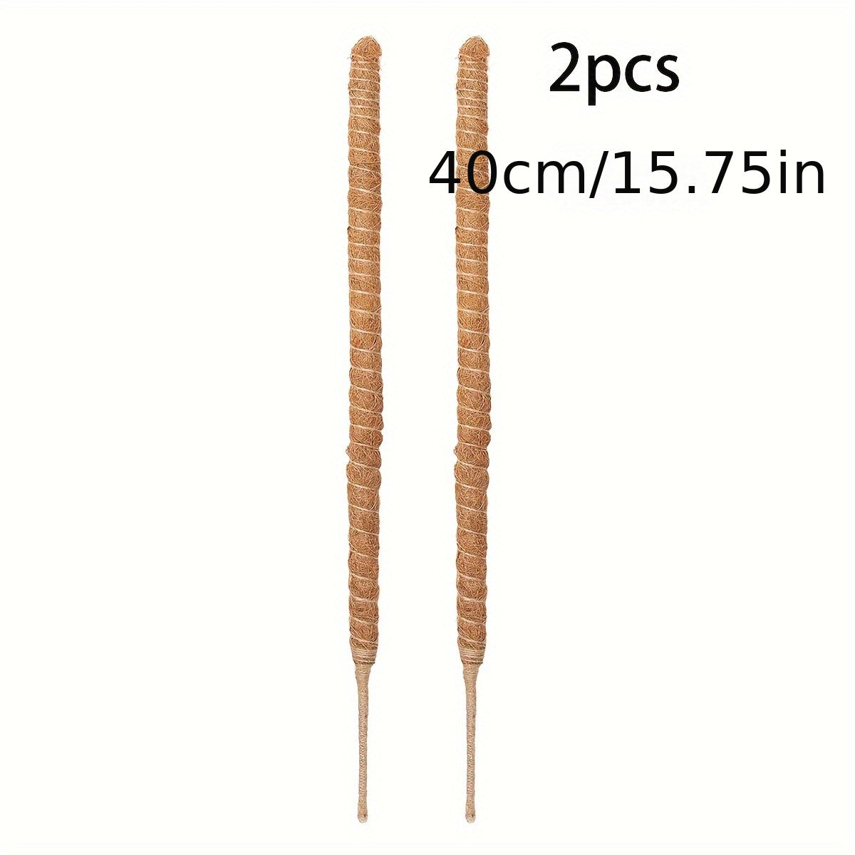 2-Pack Metal Moss Poles for Monstera Climbing Plants Indoor Garden Vine Support Stakes with Coconut Fiber Rope