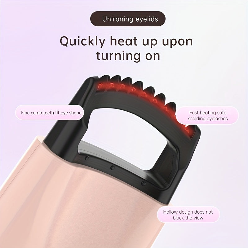 USB Rechargeable Eyelash Curler with Fast Heating Compact Design Long-Lasting Battery