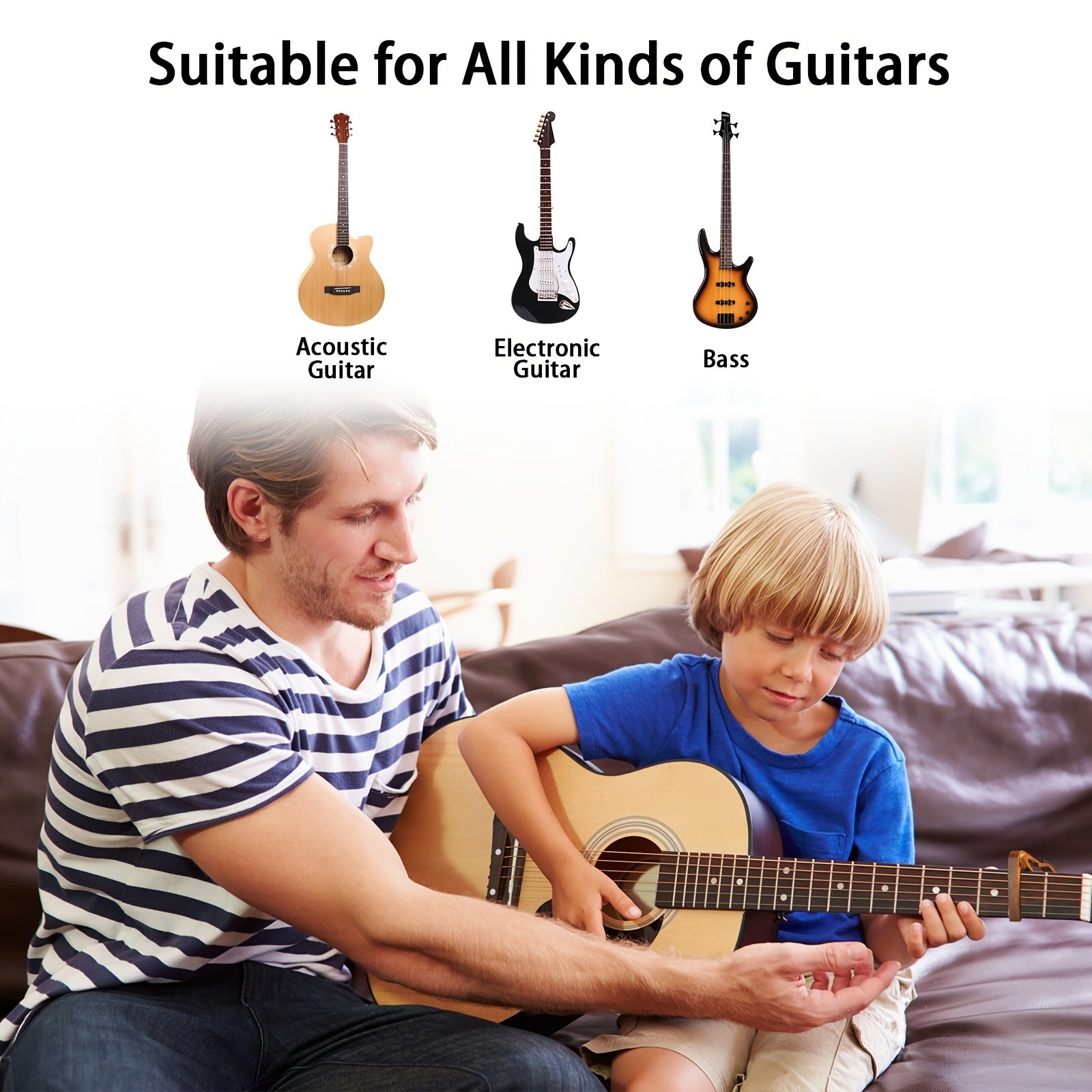 Set of 2 Guitar Capos for Acoustic Electric Bass Guitars Black Rosewood