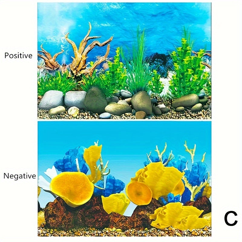 Double-Sided Aquarium Background Paper for Fish Tank Decor Waterproof HD Painting
