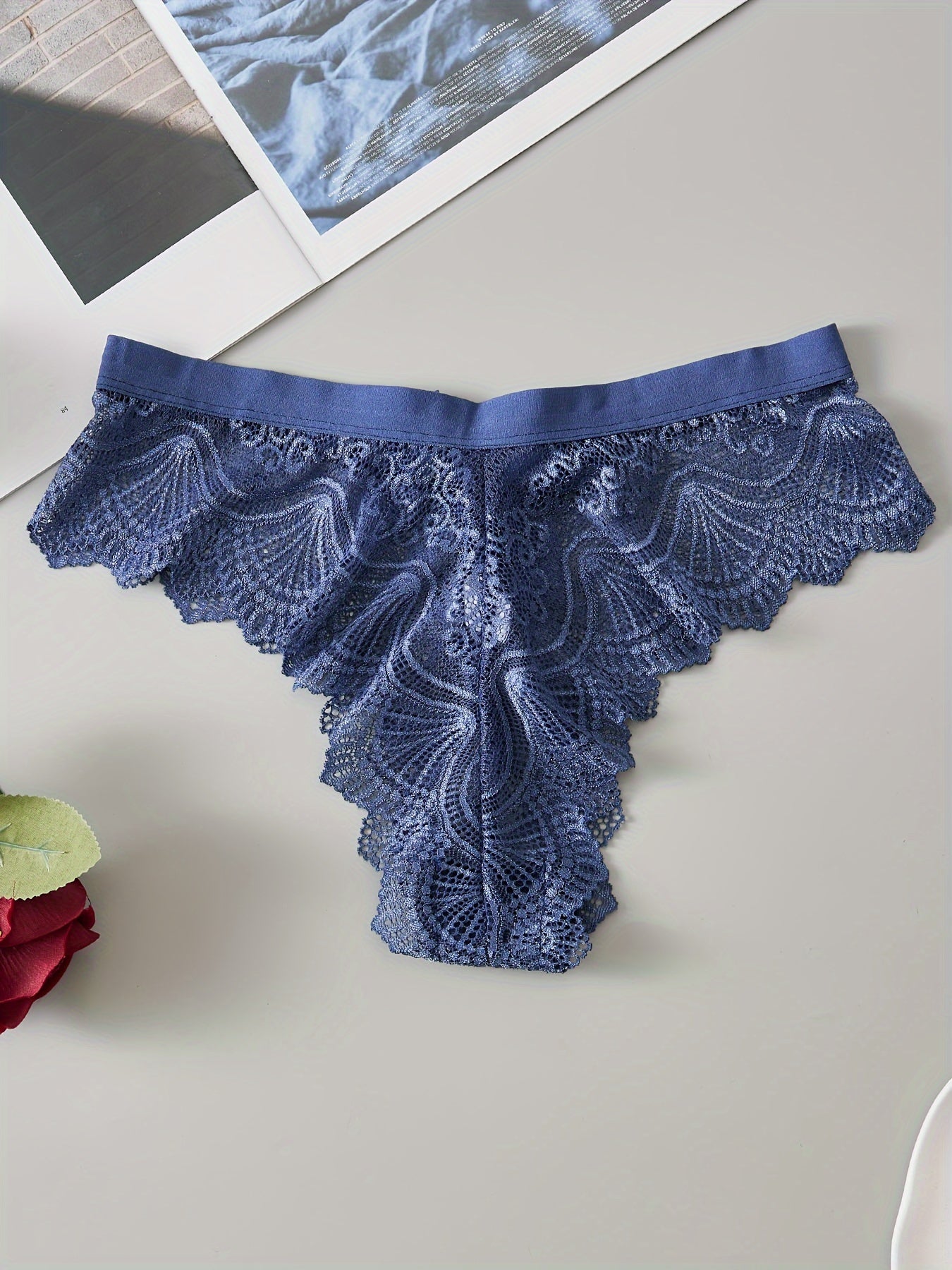 Women's Breathable Lace Briefs with Bows Comfortable Lingerie