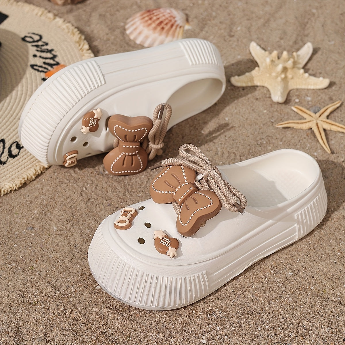 Women's Cartoon Wooden Clogs Lightweight EVA Sole Outdoor Garden Mules