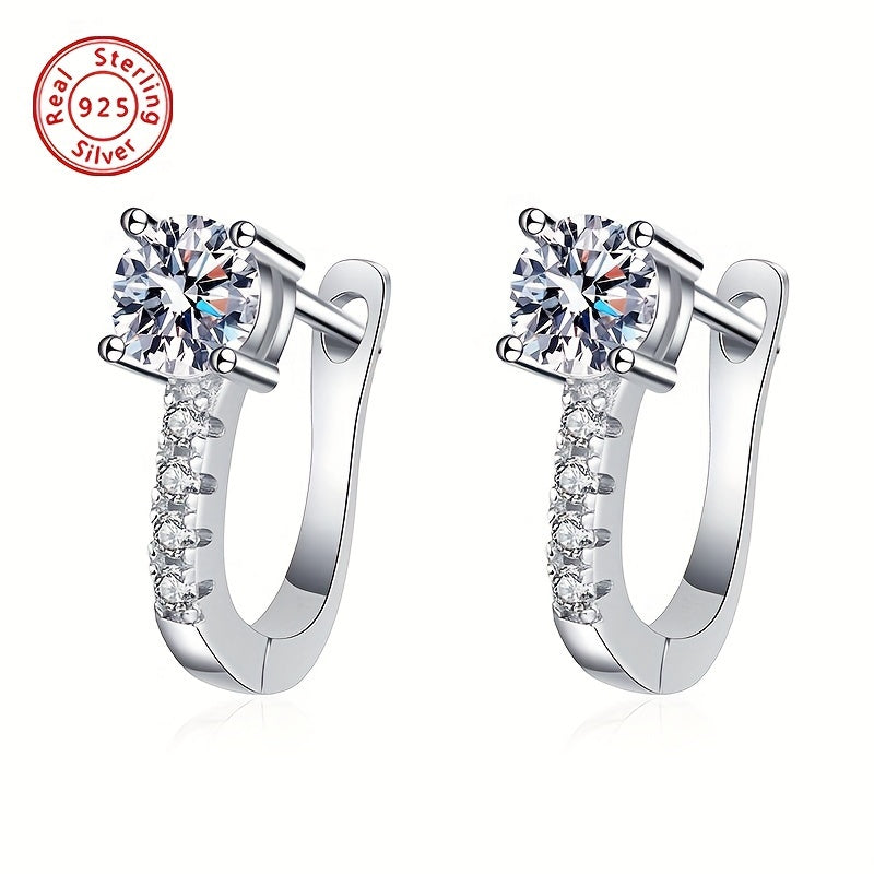 Ikki 1 karat Moissanite toshi 925 sterling kumush bilakuzuklarda, ayollar uchun porloq zargarlik, onalar kuni uchun mukammal sovg'a, kundalik tasodifiy kiyim uchun mos, og'irligi: 2.5g/0.088oz
