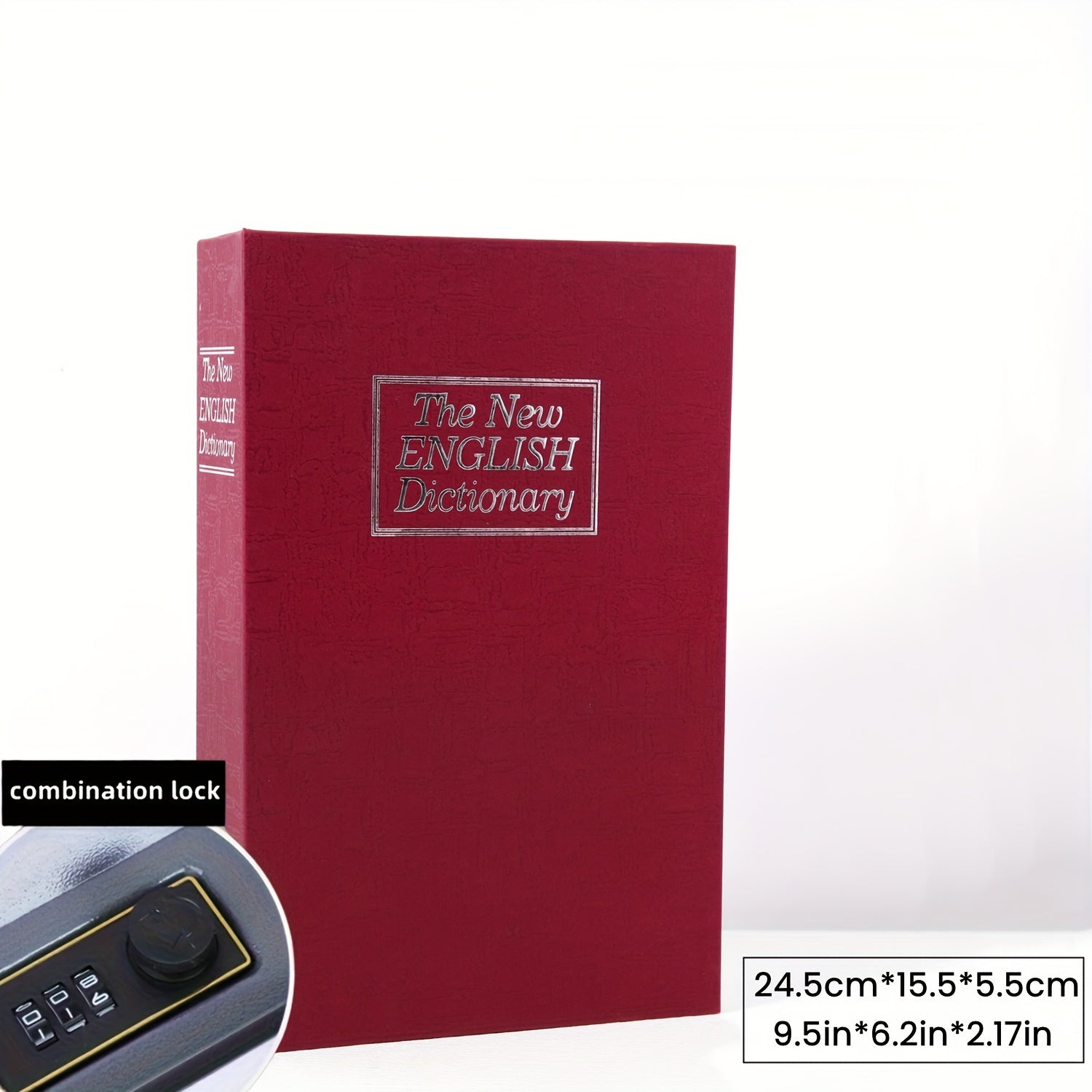 Metal Book Shape Money Box with Password Lock for Valuables Safe Storage