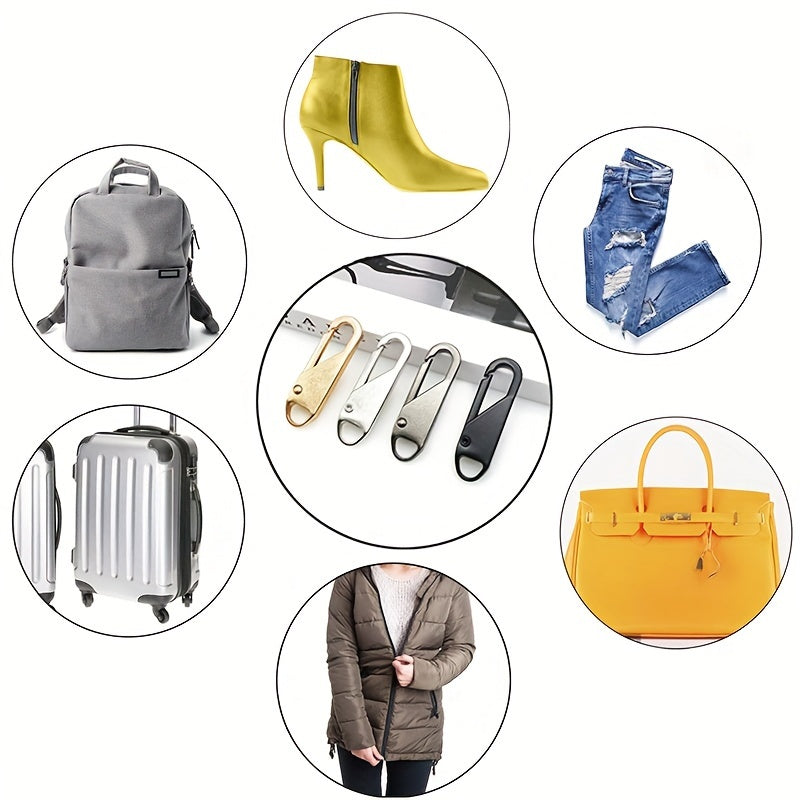Set of 10 Durable Zipper Pulls for Luggage and Jackets Assorted Colors 3.81cm x 1.27cm