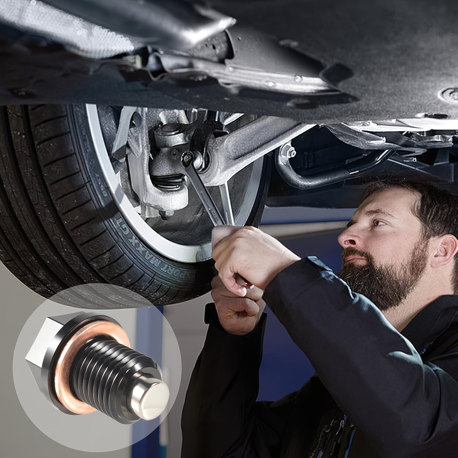 Aluminum Magnetic Oil Drain Plug 1/2 Inch M14x1.5 with Copper Gasket Seal