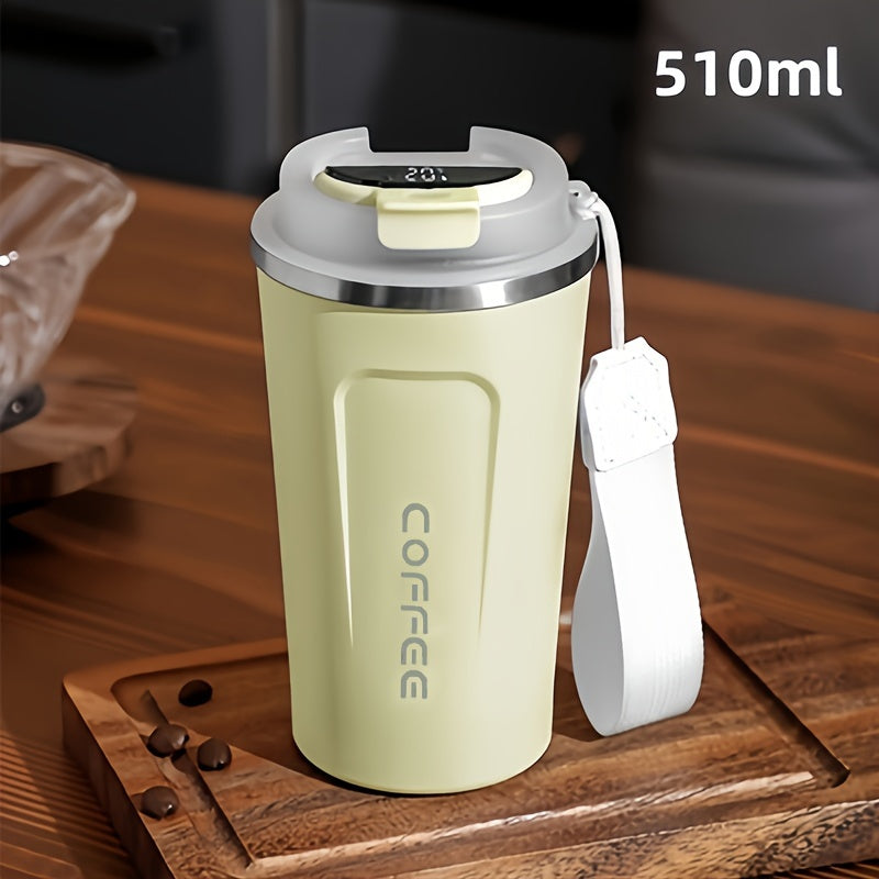 Stainless Steel Izolyatsiyalangan Qahva Kubogi Sayohat Mug'i raqamli harorat displeyi bilan