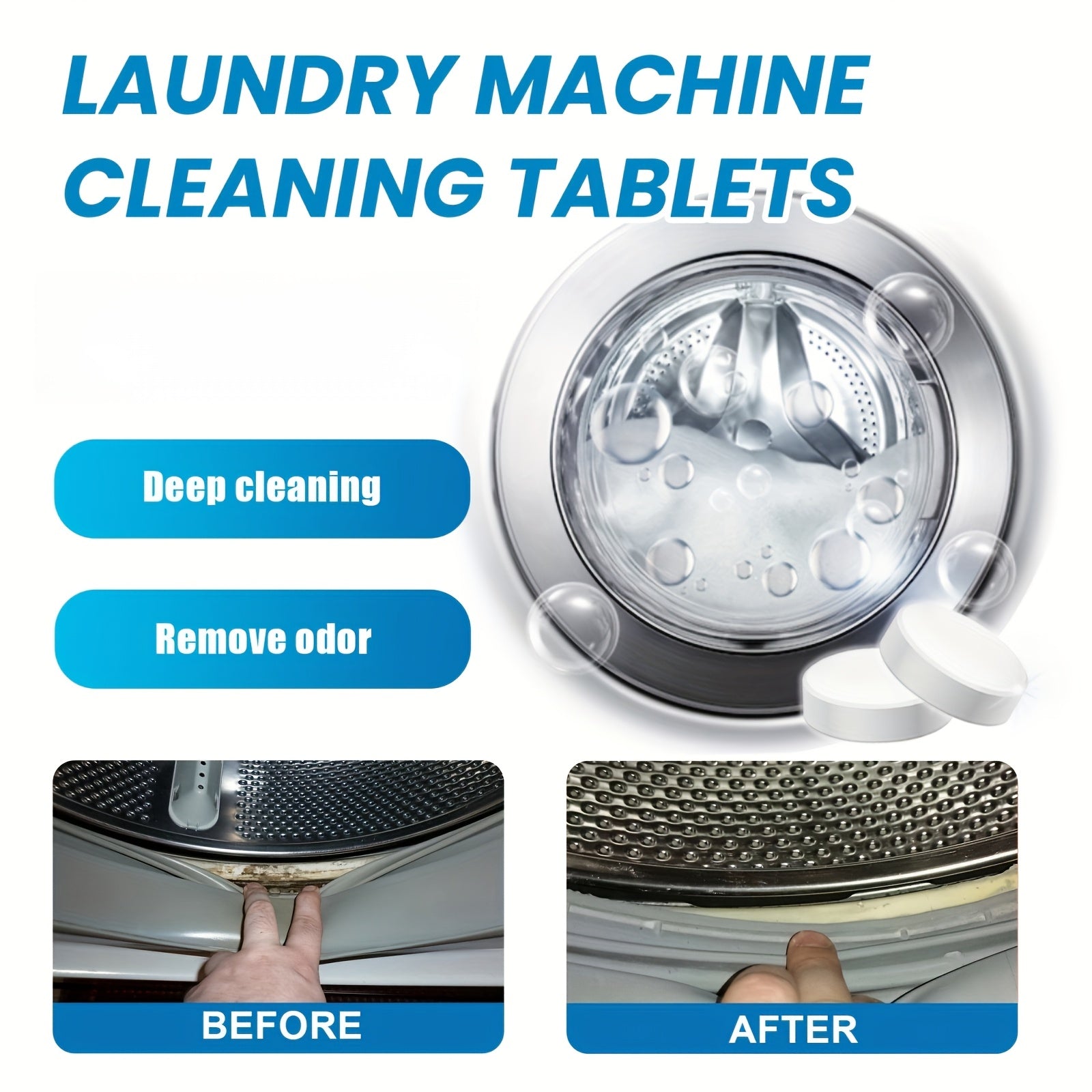 20 Laundry Machine Cleaning Tablets for RVs and Homes Deep Clean Odor Removal