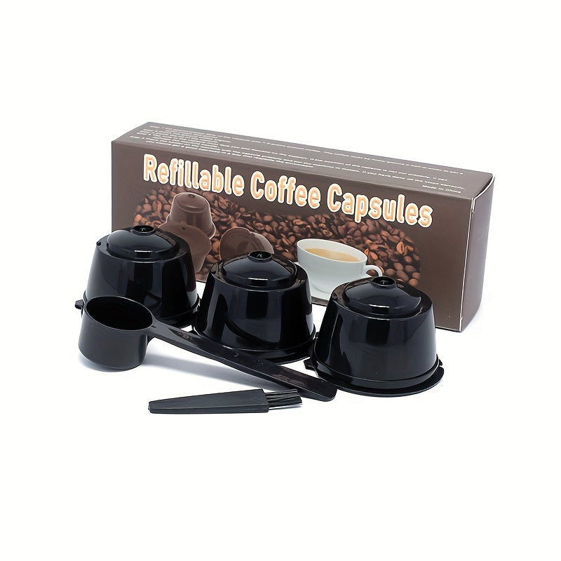 3-Pack Reusable Plastic Coffee Pods for Dolce Gusto Machines Refillable