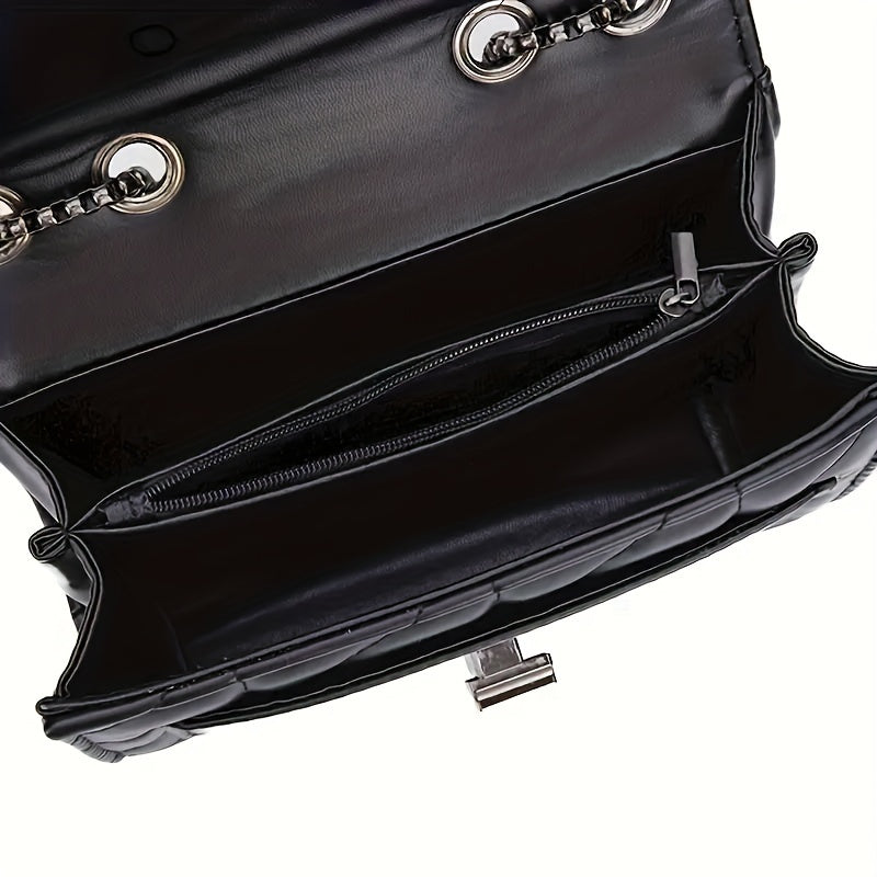 Bolso cruzado mini de cuadros para mujer con correa ajustable de cuero sintético