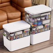Plastic Storage Organizer for Sewing Crafts with Waterproof Handle and Multiple Trays