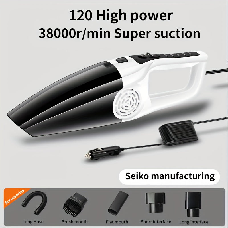 High-Power Car Vacuum Cleaner Wet Dry Mini Vehicle ABS Resin 0.4L Dust Cup