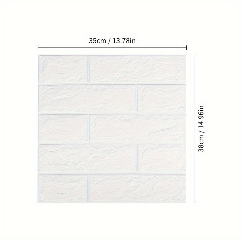 50/100pcs Waterproof Self-Adhesive 3D Brick Foam Wall Stickers for Room Decor