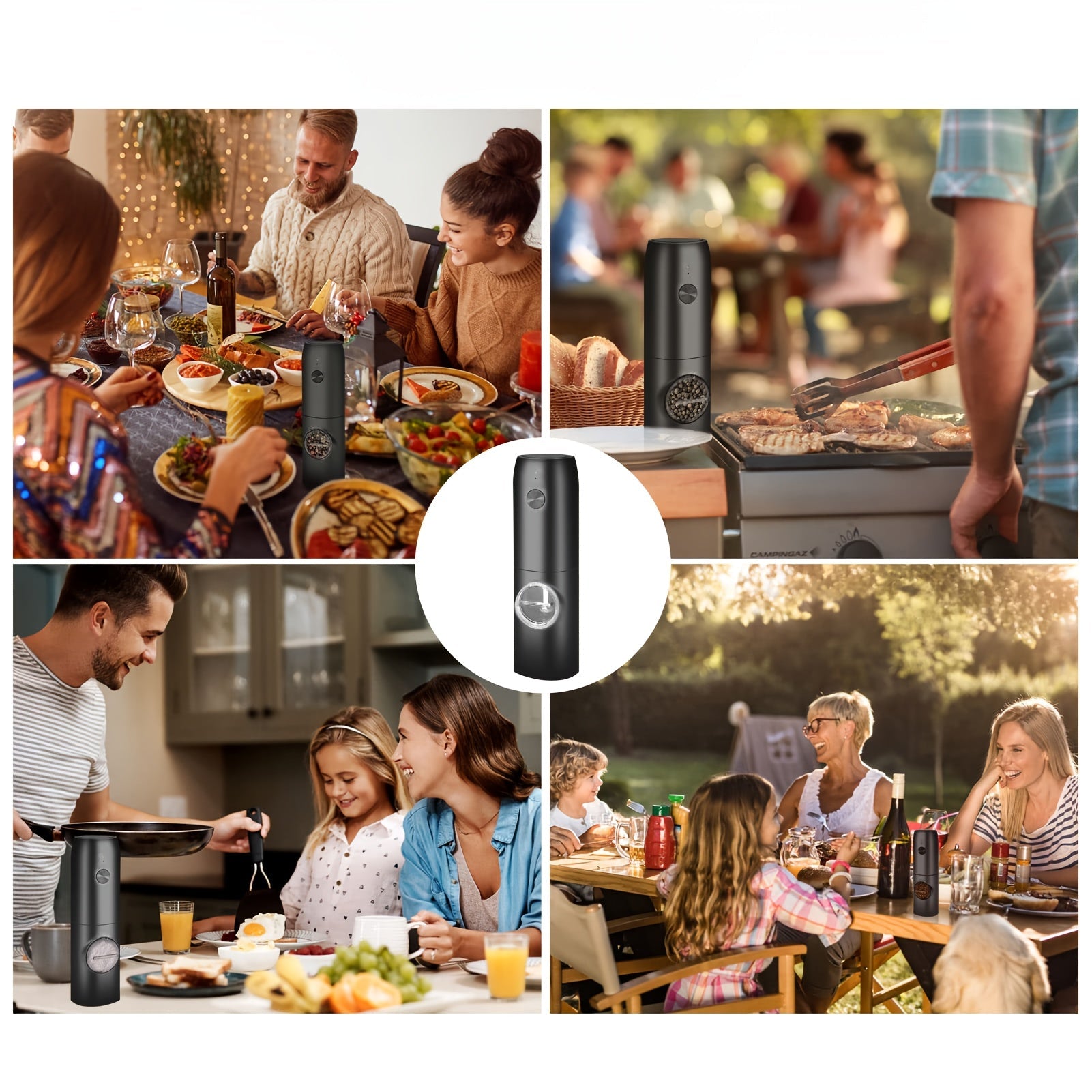 Перезаряжаемый электрический набор мельниц для соли и перца с регулируемой крупностью