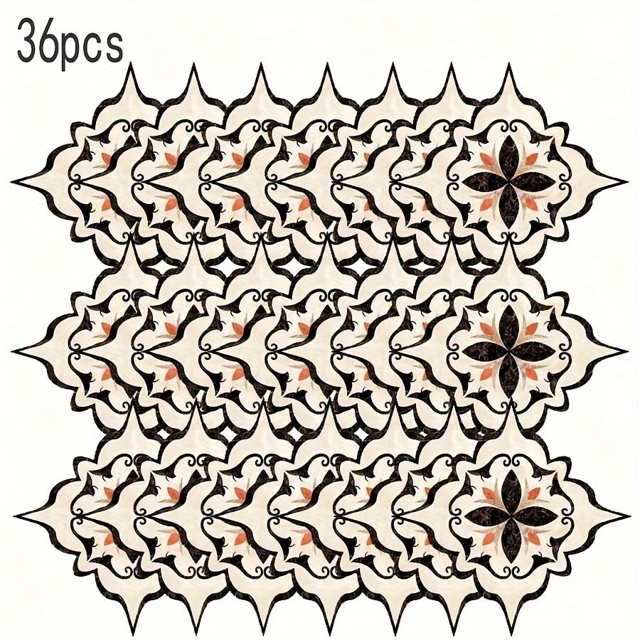 Ceramic Tile Stickers Set of 36 Floor PVC Tiles Wear-Resistant Durable