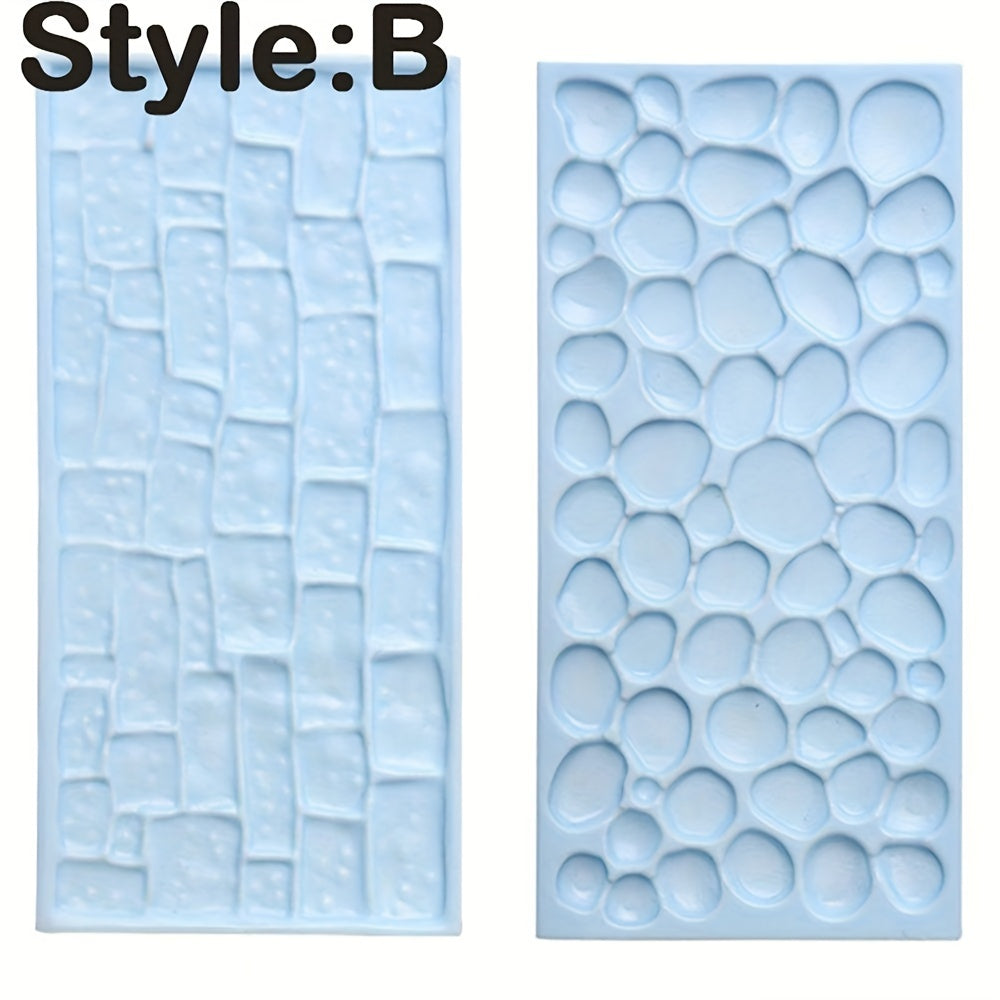 Fur Wall Flower City Wall Pebble Pattern Cake Mold Set for Fondant Baking